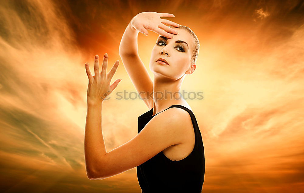 Similar – Young woman dancing in studio