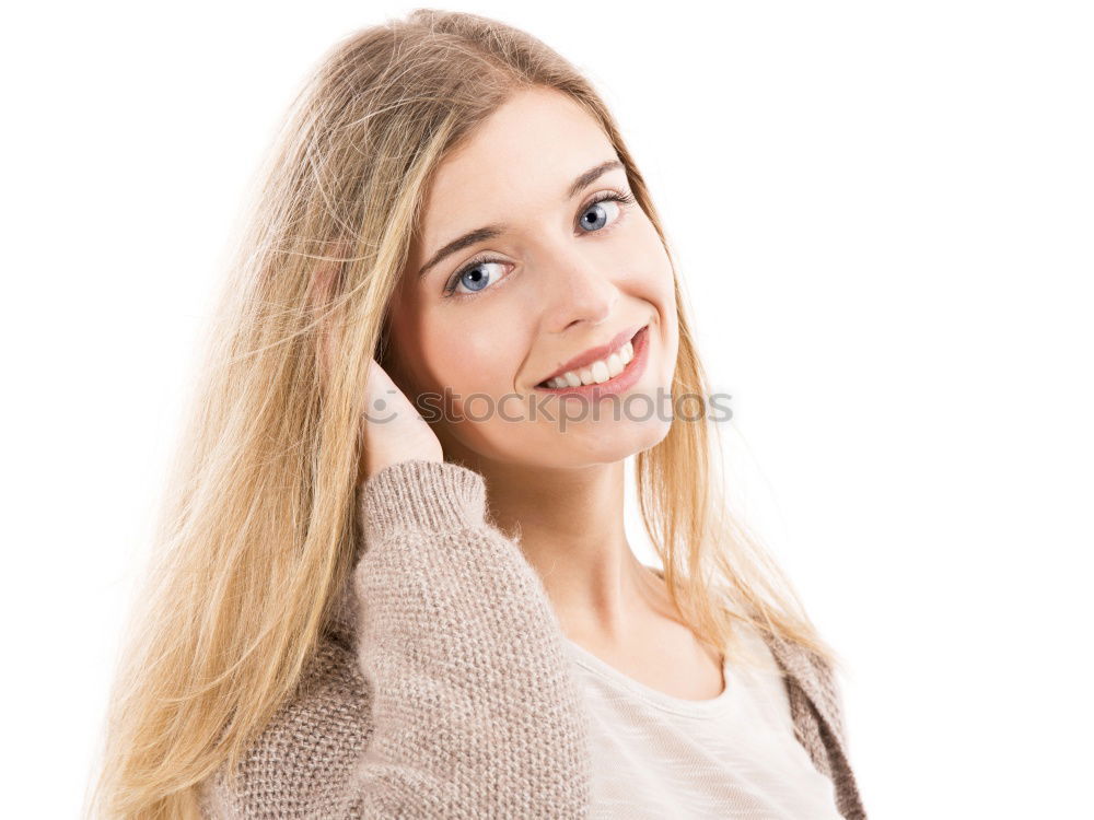 Similar – Portrait of a beautiful young woman smiling