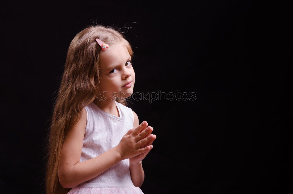 Similar – Angry girl showing hand signaling to stop violence