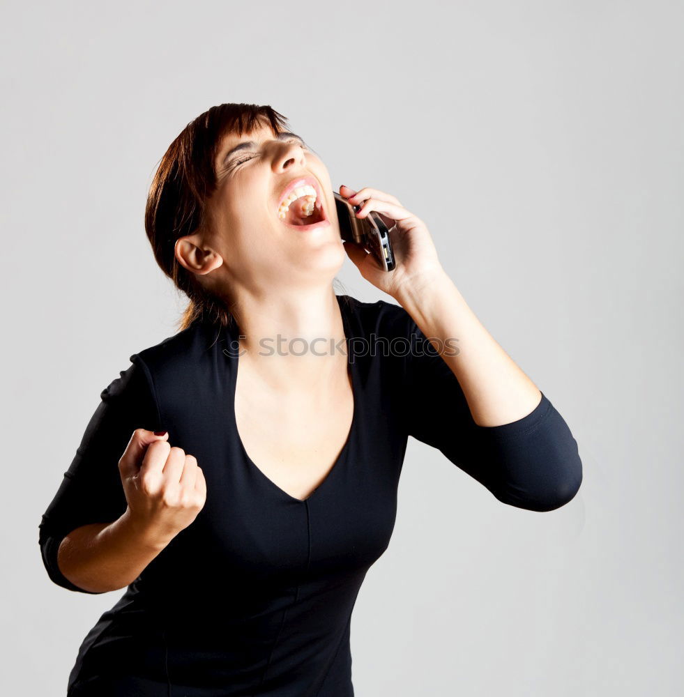 Similar – Image, Stock Photo Close up mouth of a schoolchild screaming into a microphone