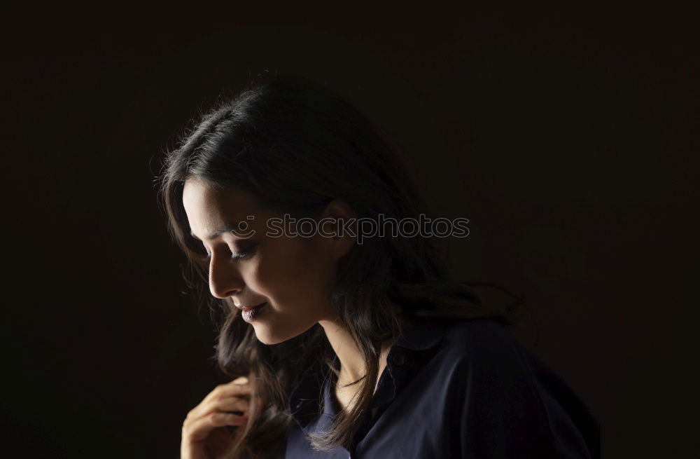 Similar – Stylish Pretty Woman Leaning on a red brick pillar