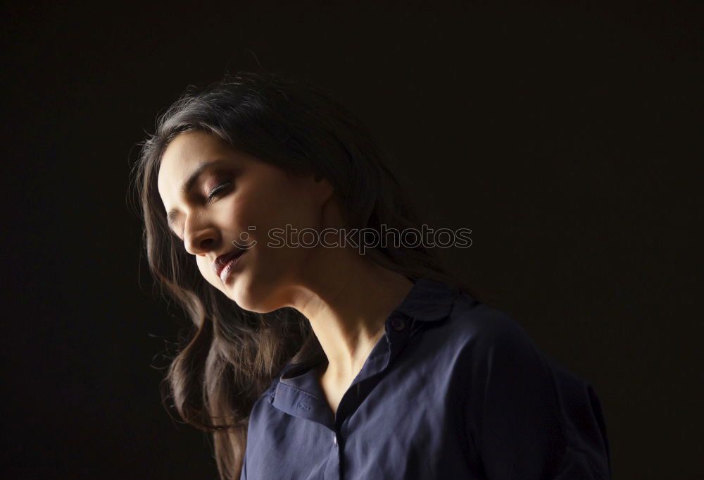 Similar – thoughtful woman with double braid