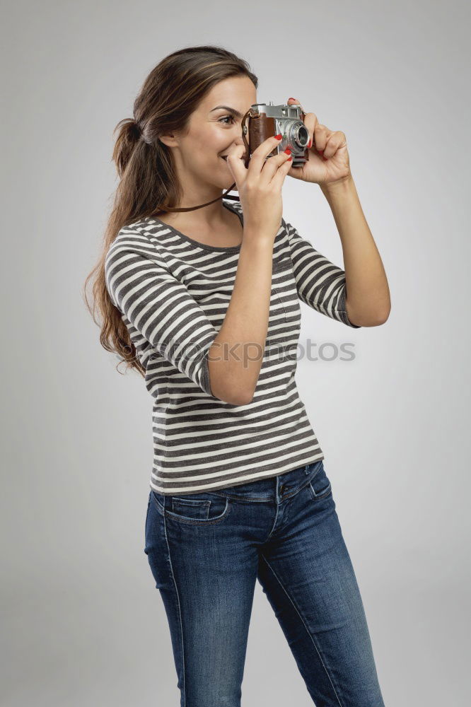 Similar – Image, Stock Photo Girl sitting at the kitchen bar drinking coffee