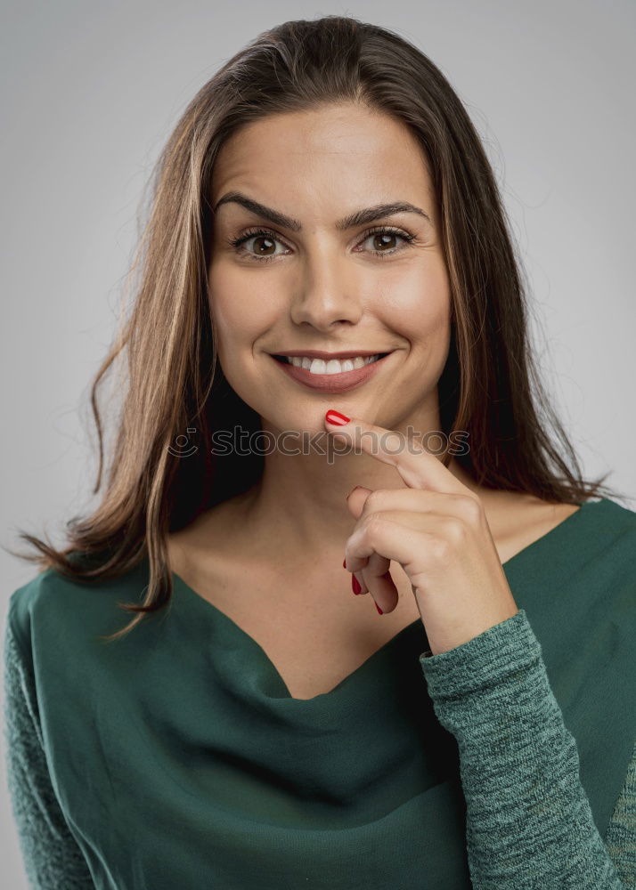 Image, Stock Photo Cheerful pretty young woman