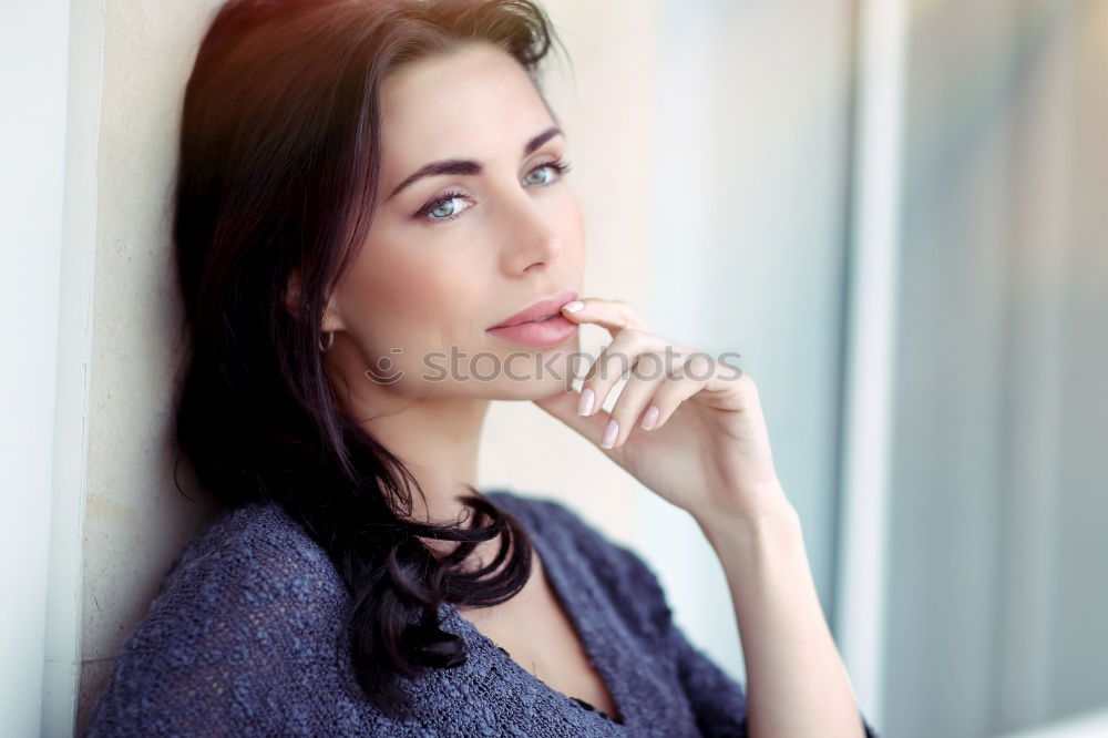 Similar – Image, Stock Photo Young woman, model of fashion, smiling in urban background