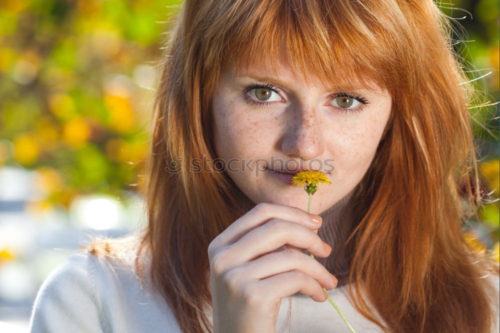 Similar – Portrait of a beautiful happy woman outdoors