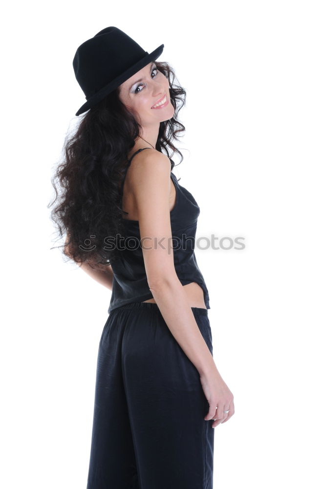 Similar – Image, Stock Photo Young Asian woman with posing in studio with hat