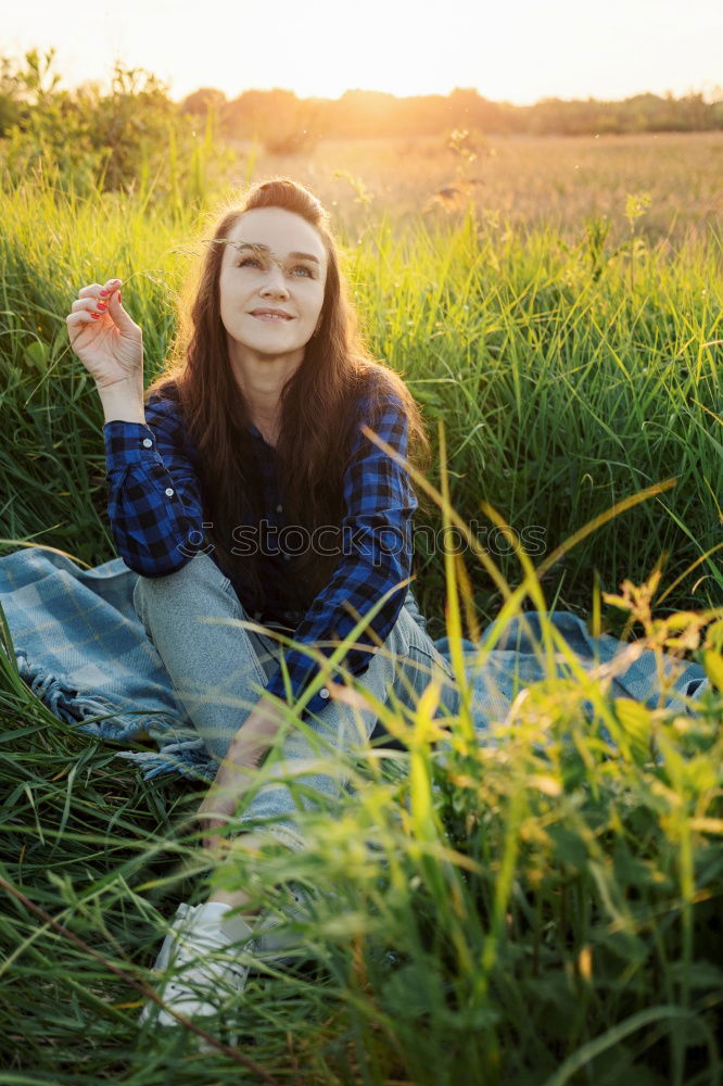 Similar – Portrait on spring meadow