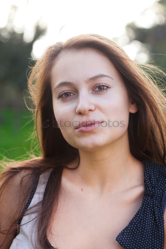 Similar – Image, Stock Photo Happy blonde girl in urban background