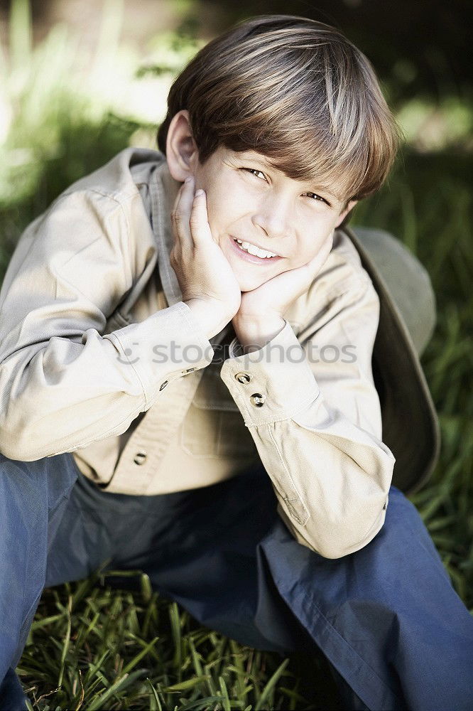 Similar – Image, Stock Photo Portrait of a small child in the field