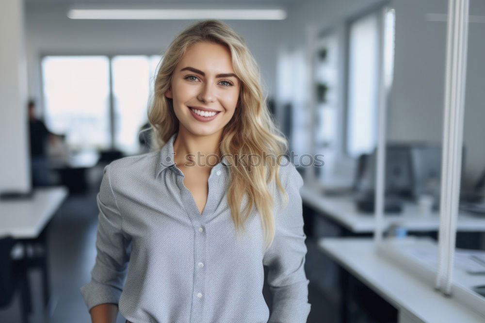 Similar – Image, Stock Photo Beautiful young caucasian woman smiling outdoors