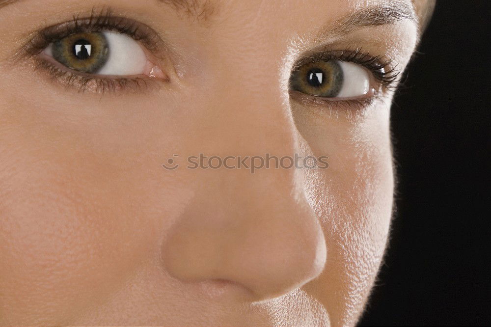 Similar – Portrait of a beautiful young caucasian tanned girl on a white background closeup. Long eyelash and natural brown eyebrows, green eye, beauty concept