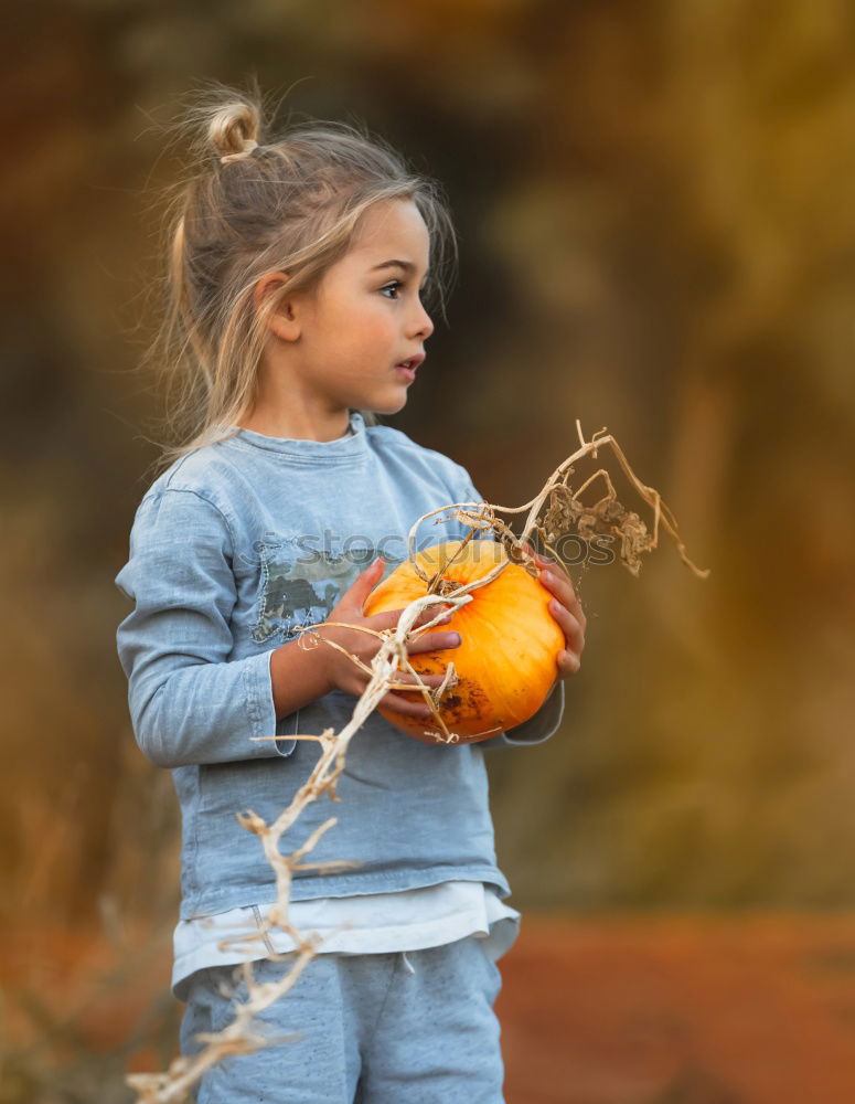 Similar – Cheerful kid in costume posing on tree