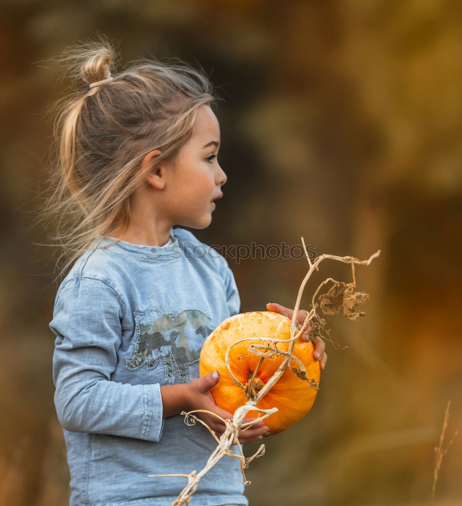 Similar – Cheerful kid in costume posing on tree