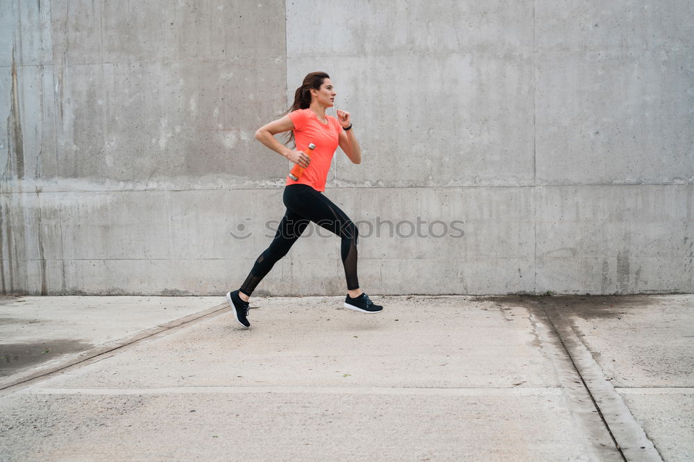 Similar – Image, Stock Photo athletic woman running