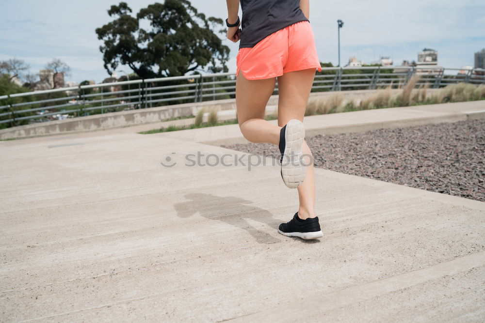 Image, Stock Photo Black man running outdoors in urban road