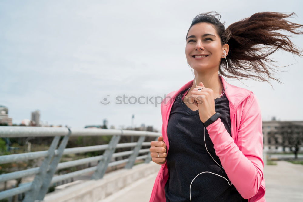 Similar – Image, Stock Photo feamle runner portrait