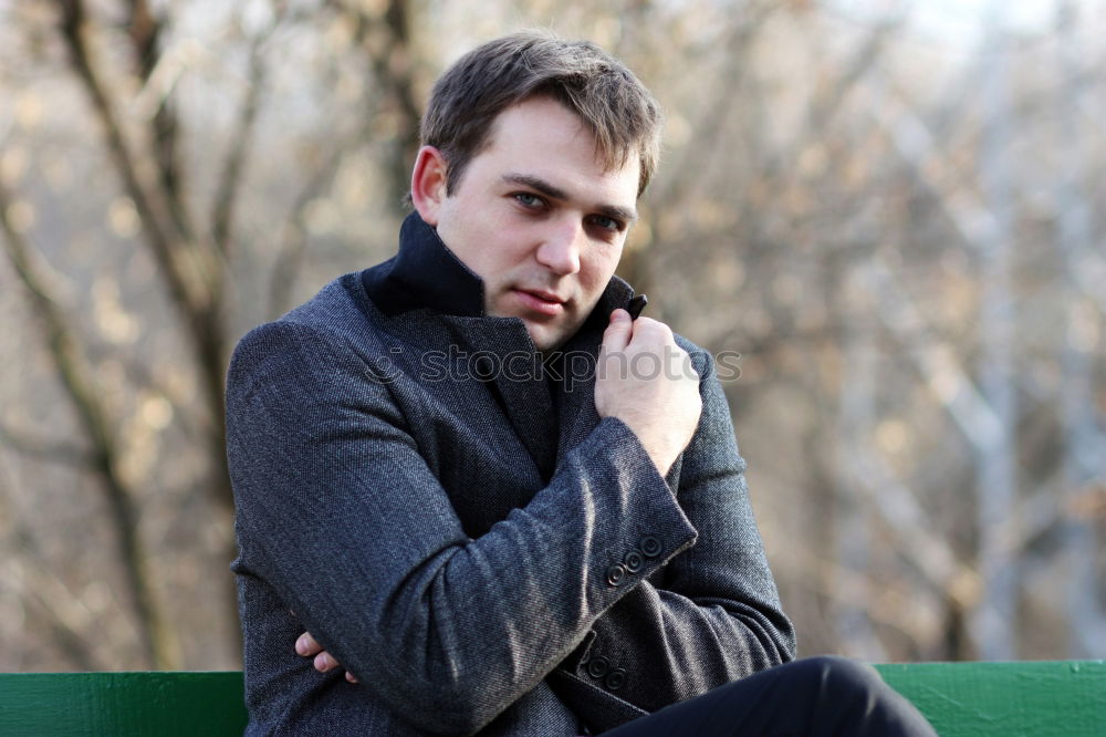 Similar – Image, Stock Photo Dennis in the forest at the golden hour