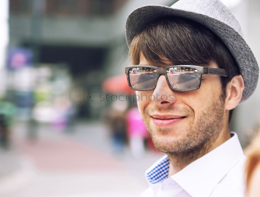 Stylish man chewing a gum