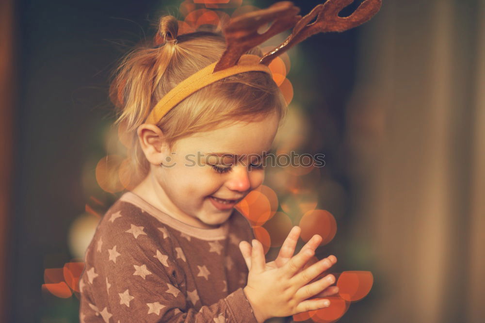 Similar – kid girl drinking hot cocoa at home in winter