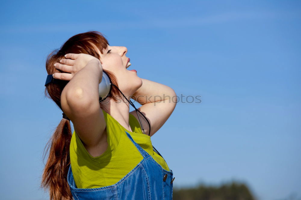 Similar – Image, Stock Photo portrait of a runner woman at the park after running