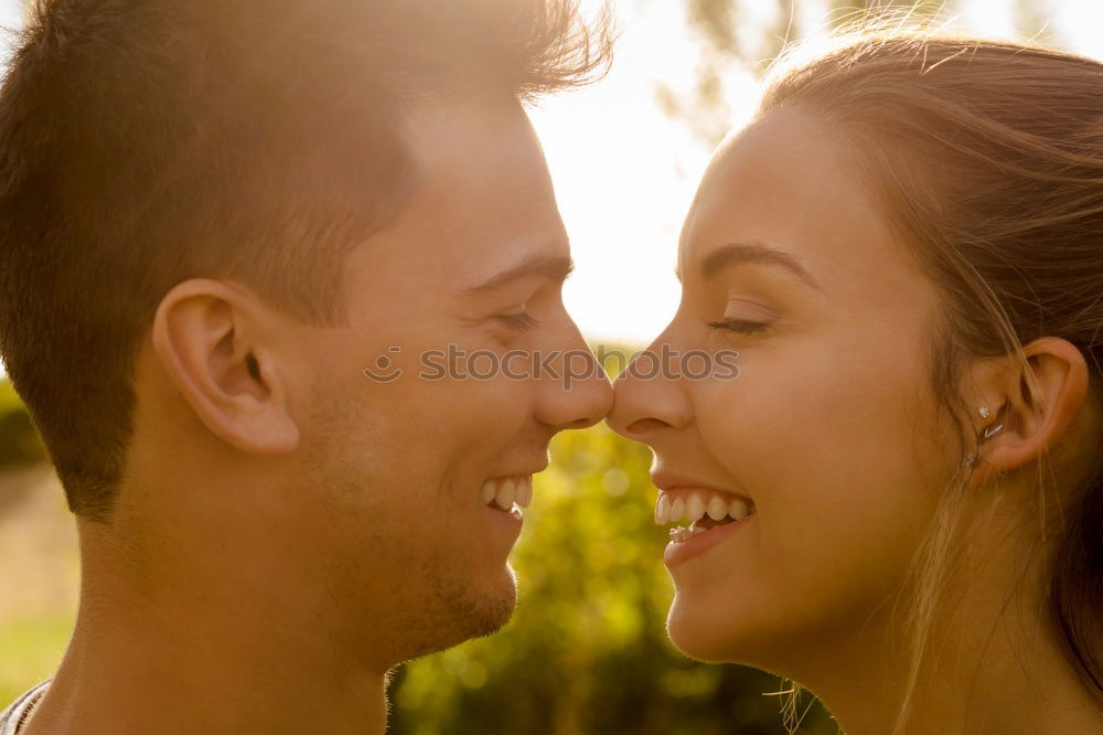 Similar – Image, Stock Photo Just married couple together in nature background