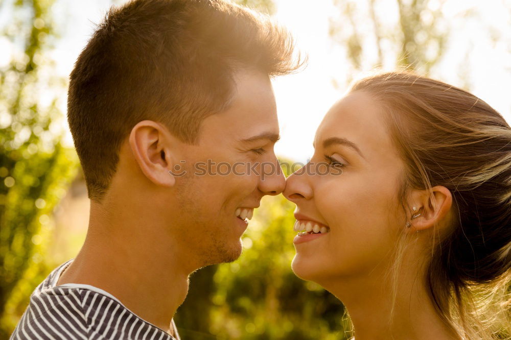 Similar – Image, Stock Photo Just married couple together in nature background