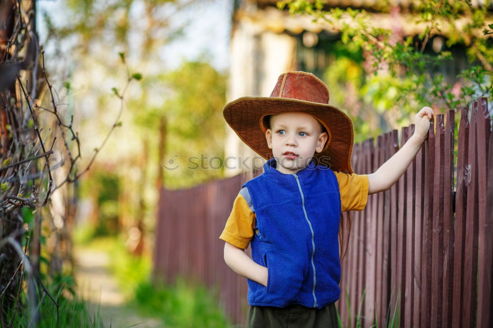 Similar – Image, Stock Photo Little thoughtful boy