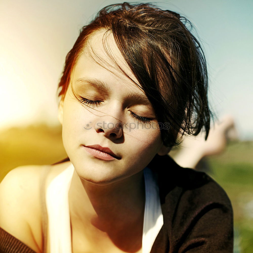 Similar – Image, Stock Photo Wind in your hair