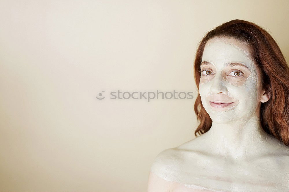 Similar – Double exposure portrait of a young woman, with flowers and branches in half-transparency