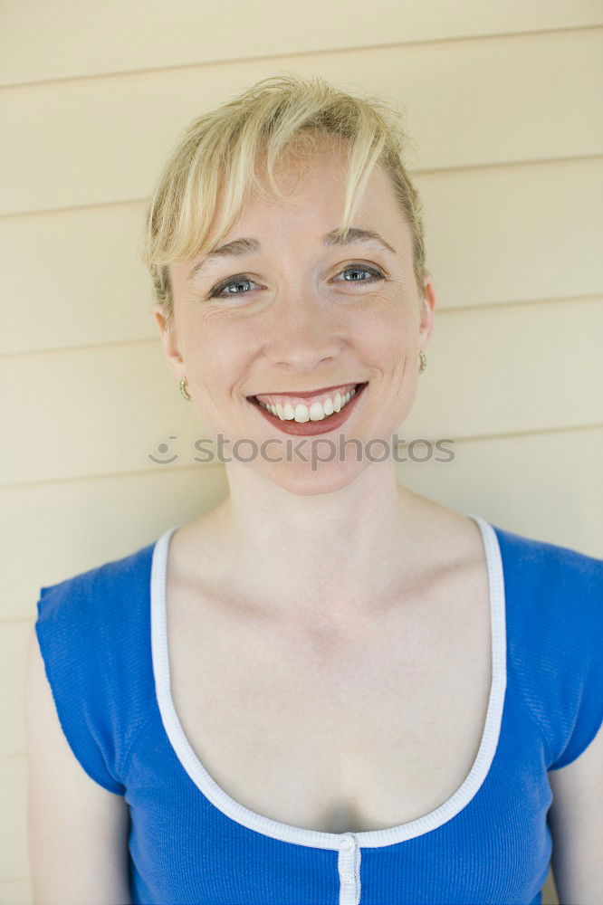 Similar – Image, Stock Photo young woman with freckles smiles cheeky on analogue picture