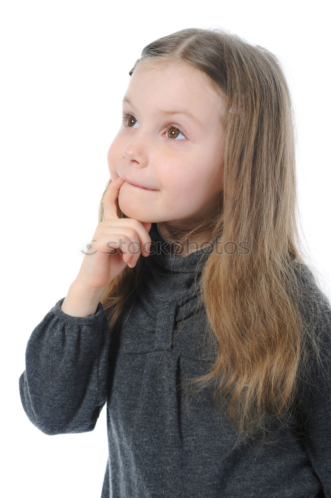 Similar – Cute schoolgirl posing in a classroom