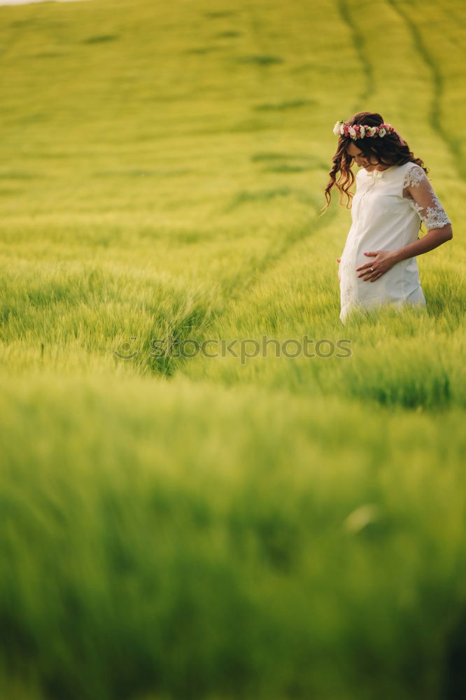 Similar – feelings. Woman Cornfield