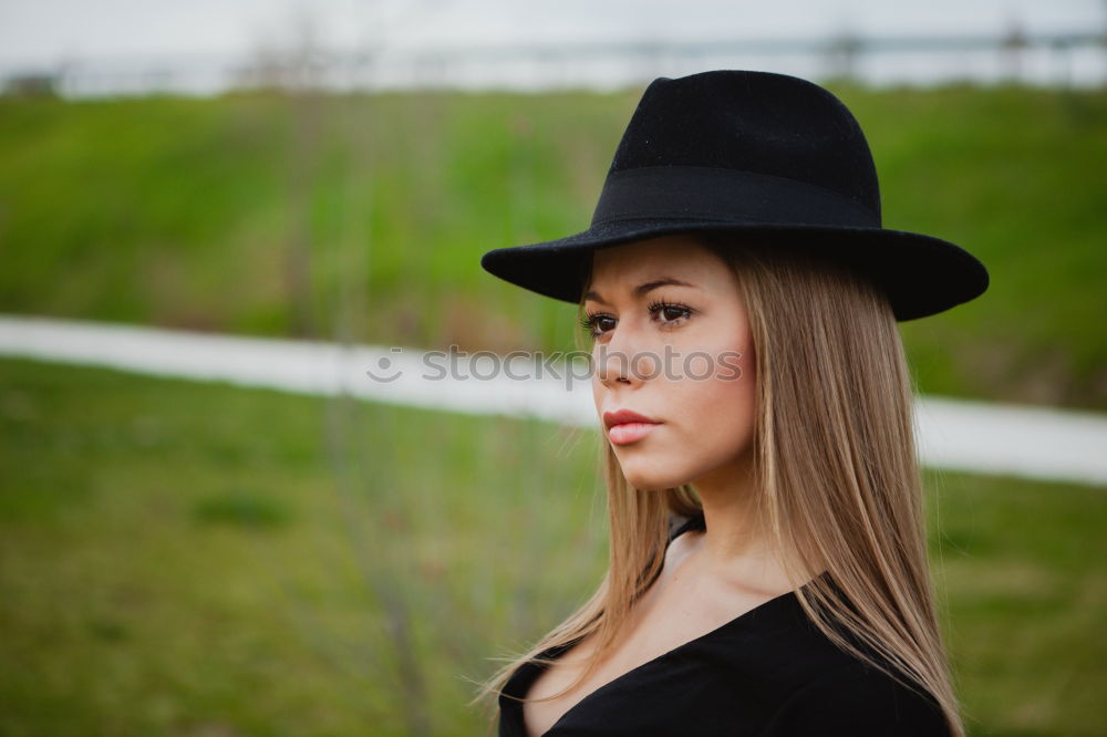 Similar – Image, Stock Photo Pretty brunette woman