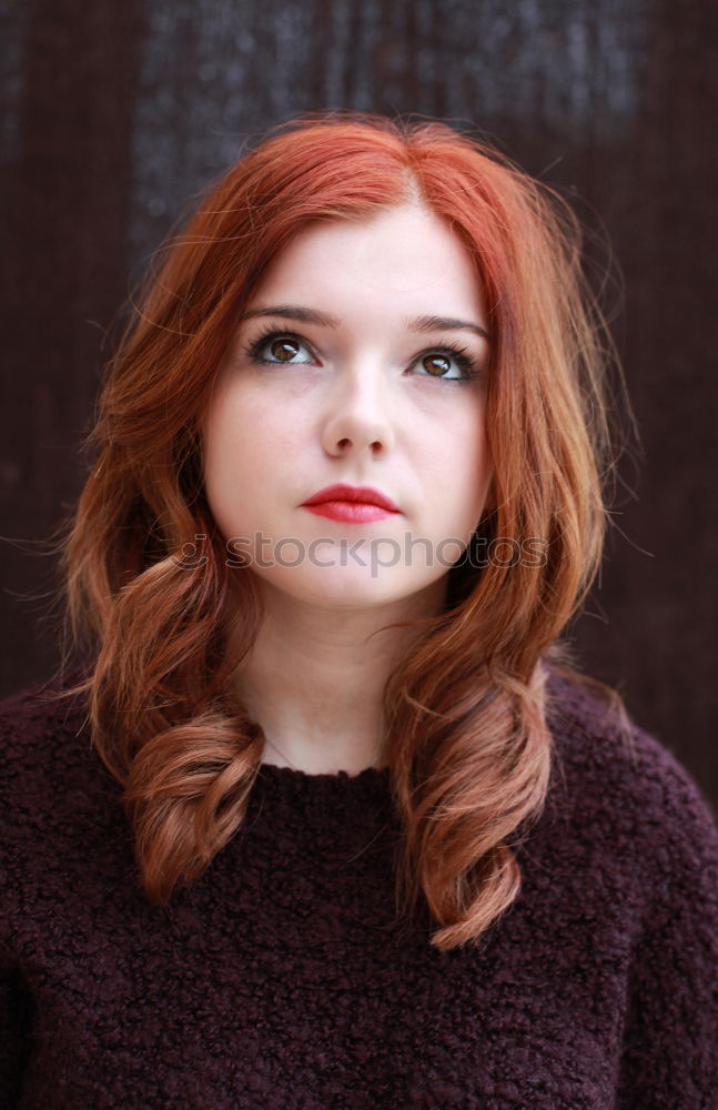 Similar – Image, Stock Photo Portrait of a young redhead woman with braids