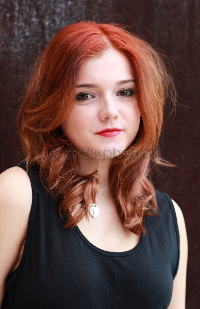 Similar – Image, Stock Photo Portrait of a young redhead woman with braids