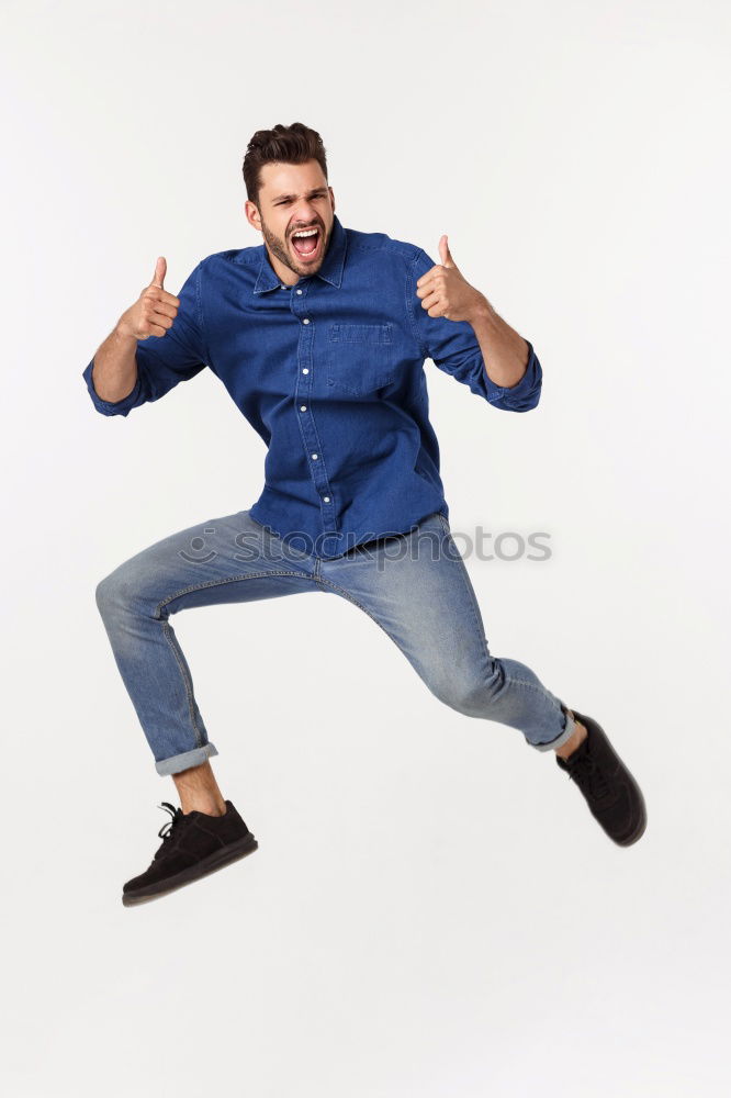 Similar – Young man having fun at the beach