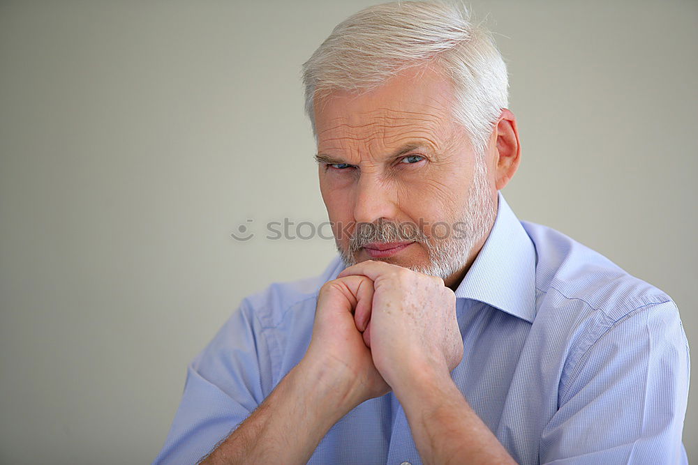 Image, Stock Photo thoughtful old man with white hair
