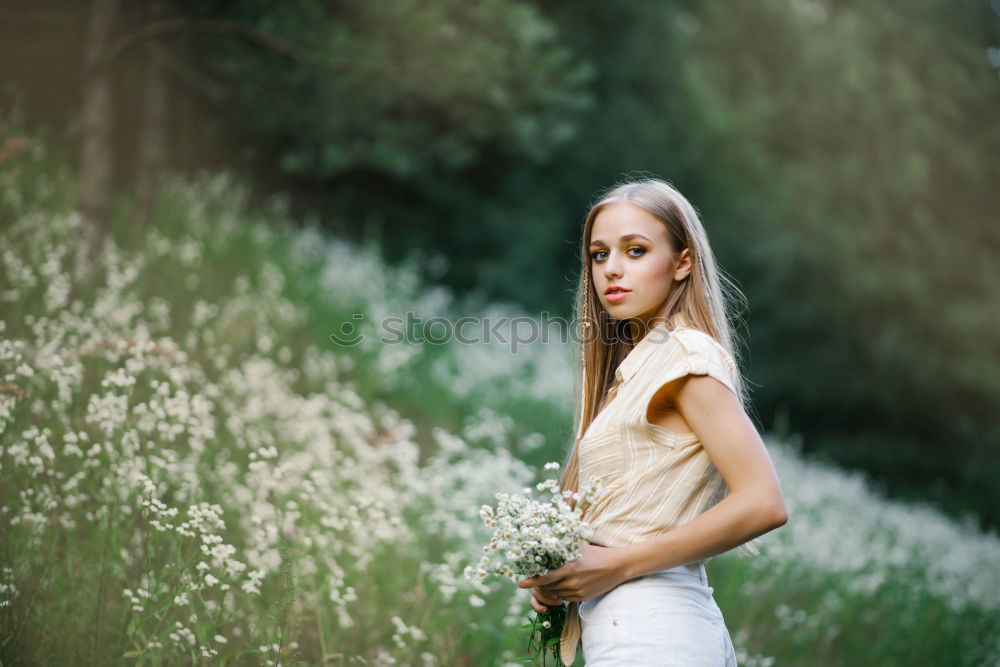 Similar – Image, Stock Photo A Young Women couple Standing in the Woods