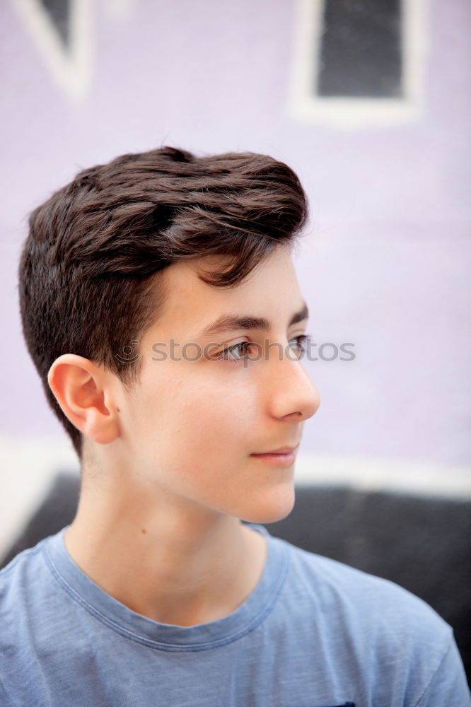 Similar – Image, Stock Photo Attractive teenager guy in a park