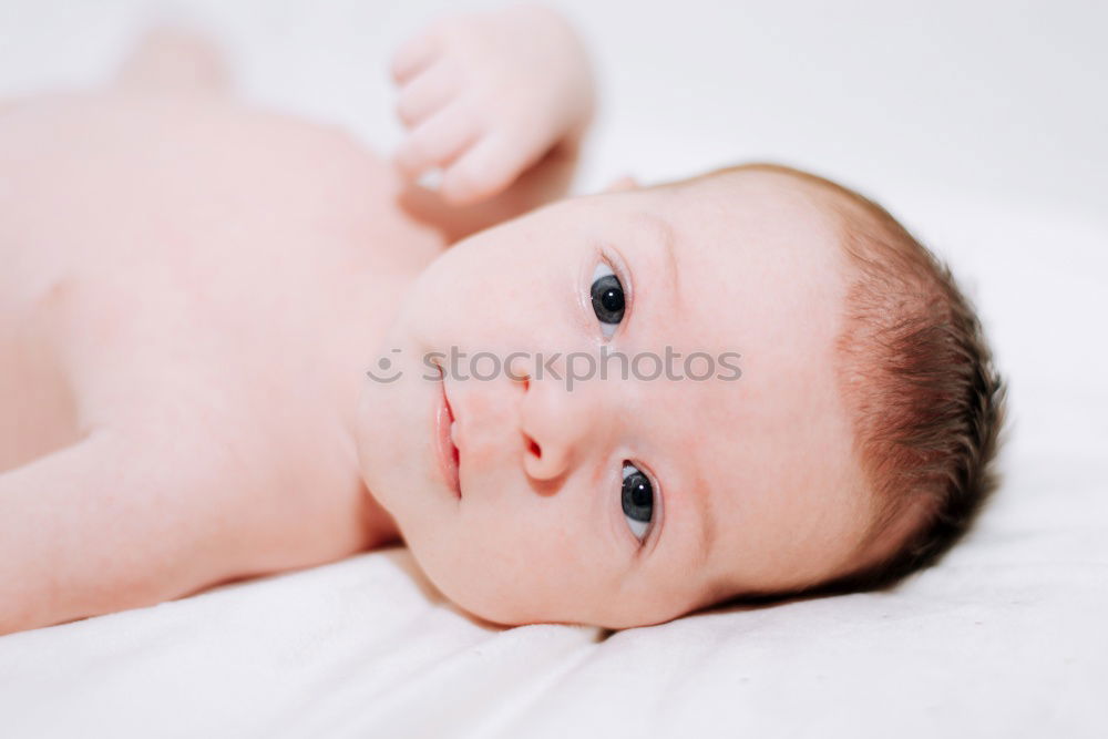Similar – Image, Stock Photo Newborn baby resting lying above of travel suitcase