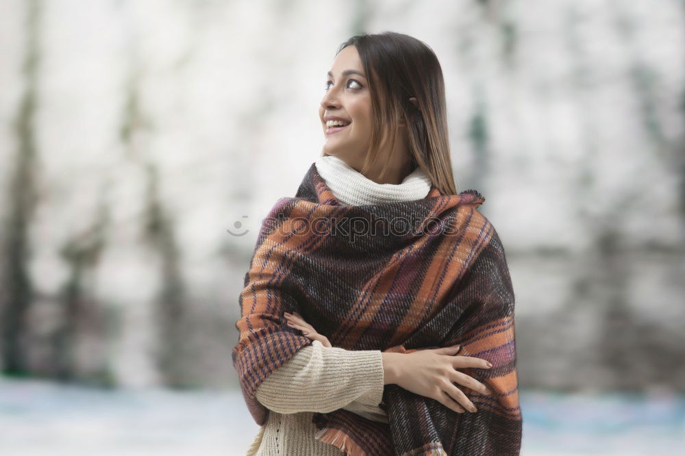 Similar – Image, Stock Photo Friendly young blond woman outdoors in winter