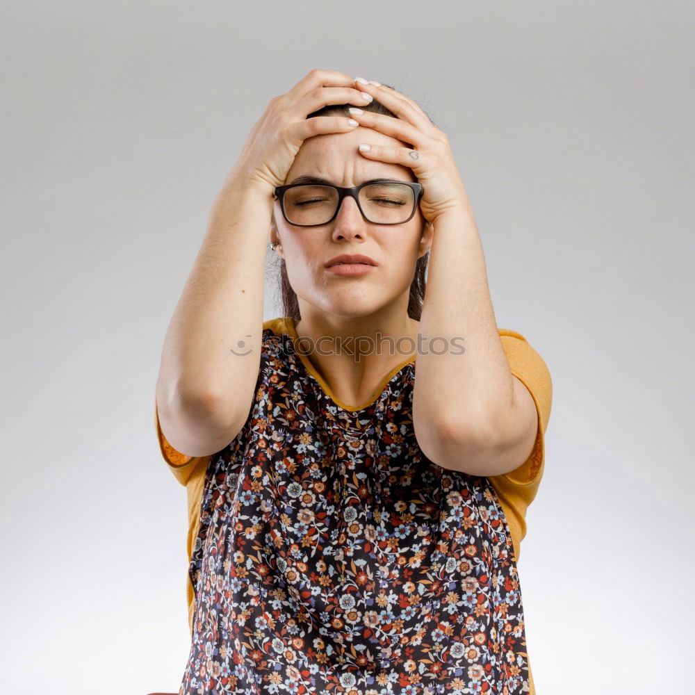 Similar – Attractive woman in male shirt