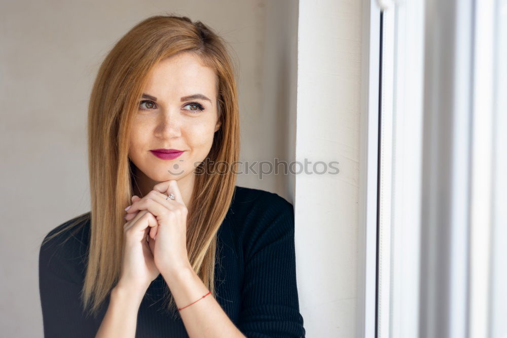 Similar – Image, Stock Photo good mood woman sitting on white chair