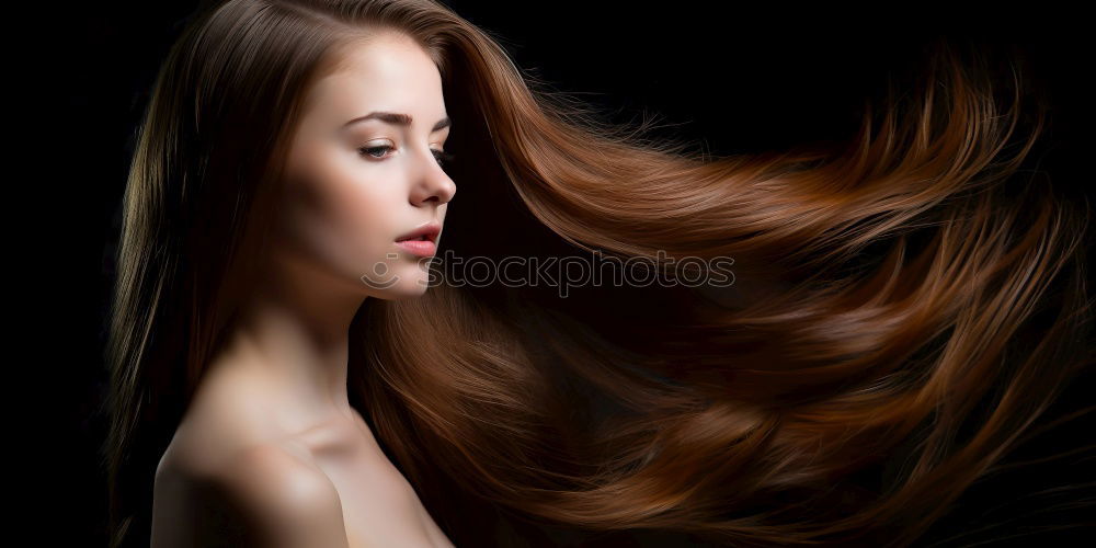 Image, Stock Photo young woman hairstyle