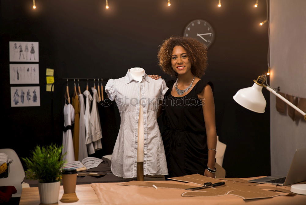 Similar – Image, Stock Photo Pretty sian woman in clothes store