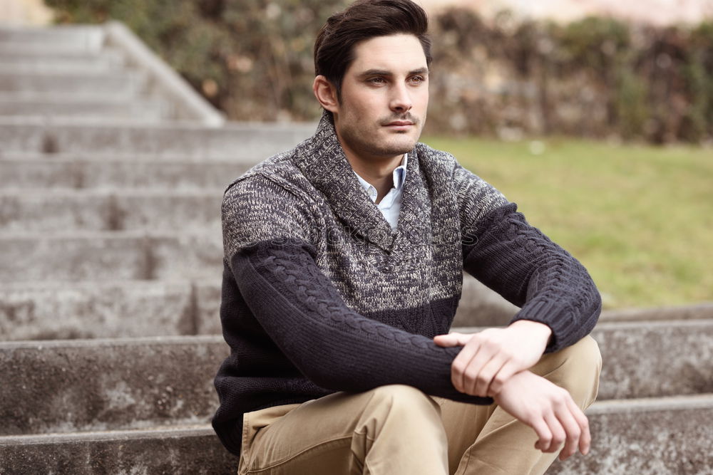 Similar – Image, Stock Photo Young man wearing winter clothes in the street.