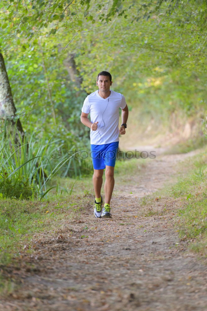 Similar – Senior Man Running in the Forest