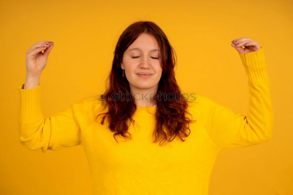 Similar – Image, Stock Photo Blonde woman with yellow woollen sweater