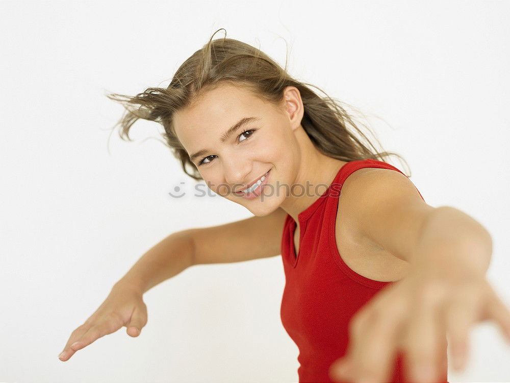 Similar – Image, Stock Photo Trendy cheerful girl gesturing at street